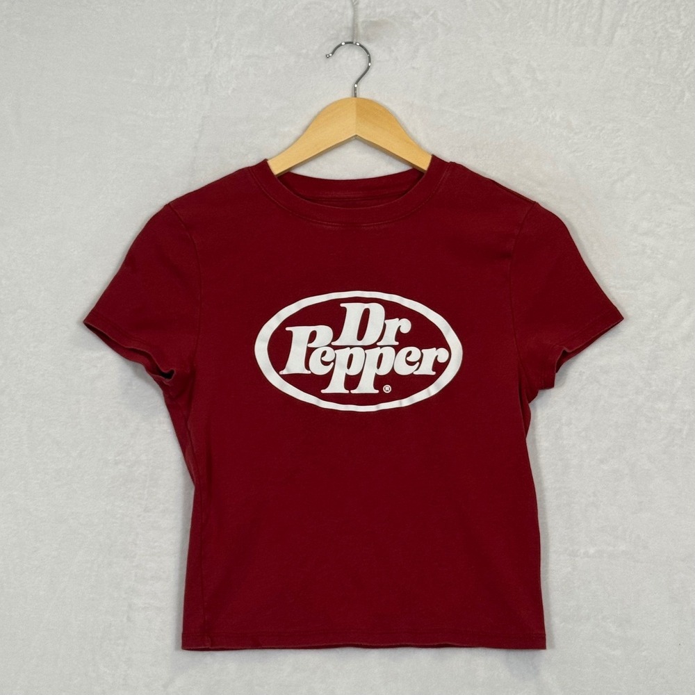 Dr Pepper Maroon Red Graphic Baby Tee XL
